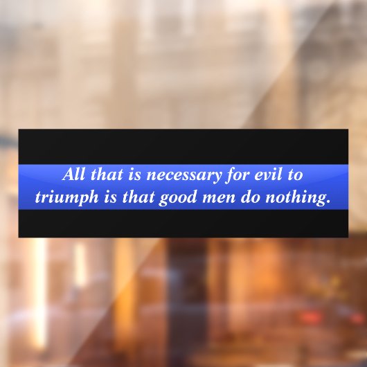 Thin Blue Line Triumping over de boze vensterkoppe Raamsticker (Vel 2)