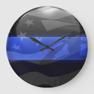 Thin Blue Line Trooper Flag Salute Grote Klok