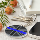 Thin Blue Line Union-aansluiting Sleutelhanger (Voorkant Rechts)