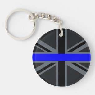 Thin Blue Line Union-aansluiting Sleutelhanger