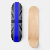 Thin Blue Line Union Jack Decor Skateboard (Voorkant)