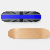Thin Blue Line Union Jack Decor Skateboard (Horizontaal)