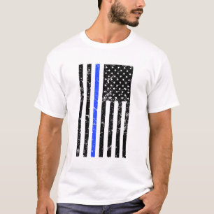 Thin Blue Line - USA Flag - Onderdrukkende politie T-shirt