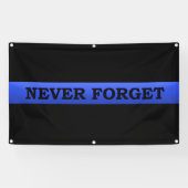 Thin Blue Line VERGETEN NOOIT Spandoek (Horizontaal)