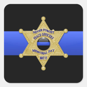 Thin Blue Line Vierkante Sticker