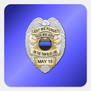 Thin Blue Line Vierkante Sticker