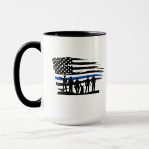 Thin Blue Line Vlag Politie Mok