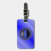 Thin Blue Line Wereldbol Bagagelabel (Voorkant verticaal)