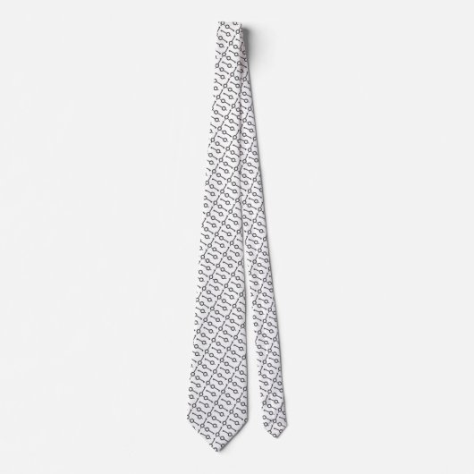 Thin Blue Line White Handcuff Keys Stropdas (Voorkant)