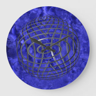Thin Blue Line Wire Wereldbol Grote Klok