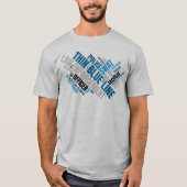 Thin Blue Line Word Cloud T-Shirt (Voorkant)