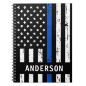 Thin Blue LinePersonalized Police Officer Notitieb Notitieboek (Voorkant)