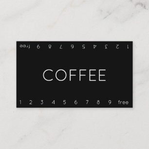 Thin Double Number Loyalty Coffee Punch Card