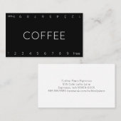 Thin Double Number Loyalty Coffee Punch Card (Voorkant / Achterkant)