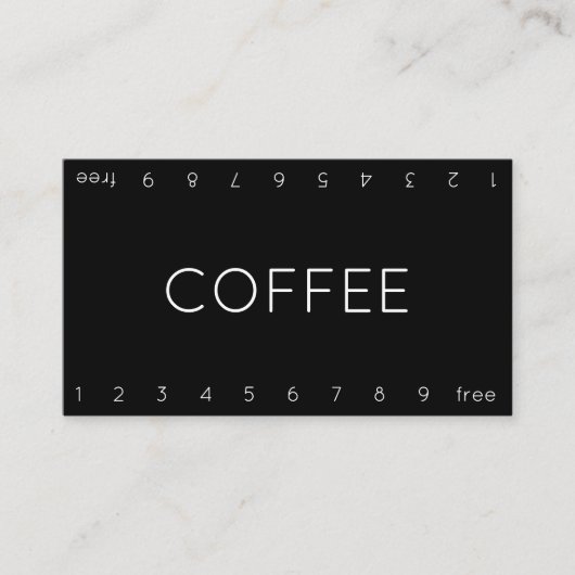 Thin Double Number Loyalty Coffee Punch Card (Voorkant)