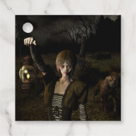 Thin female carrying lamp bedankjes labels