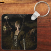 Thin female carrying lamp sleutelhanger (Achterkant)