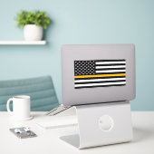 Thin Gold Line Dispatch 8" Vinyl Laptop Sticker (Ordinateur portable sur le bureau)