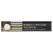 Thin Gold Line Dispatch Flag Custom Desk Naambordje (Voorkant)
