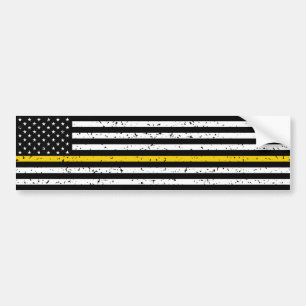 Thin Gold Line  Flag Dispatcher Bumpersticker
