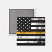 Thin Gold Line Flag Dispatcher Magnet Magneet (Voorkant / Achterkant)