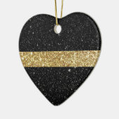 Thin Gold Line Glitter Keramisch Ornament (Links)