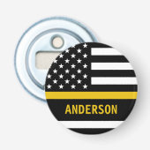 Thin Gold Line Modern, persoonlijke verzender 911 Button Flesopener (Voorkant)