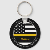Thin Gold Line Personalized 911 Dispatcher Sleutelhanger (Achterkant)