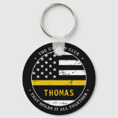 Thin Gold Line Personalized 911 Dispatcher Sleutelhanger (Achterkant)