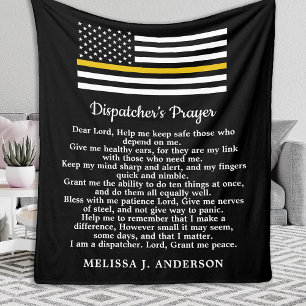 Thin Gold Line Personalized Dispatchers Prayer Fleece Deken