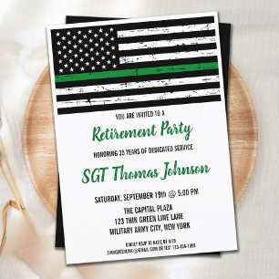 Thin Green Line American Flag Military Retiting Kaart