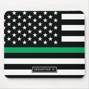 Thin Green Line American Flag Muismat