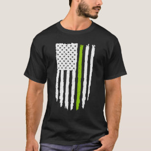 Thin Green Line American Flag voor Vegan en Vegeta T-shirt
