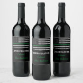 Thin Green Line Army Gefeliciteerd met militaire p Wijn Etiket (Flessen)