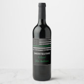 Thin Green Line Army Gefeliciteerd met militaire p Wijn Etiket (Voorkant)