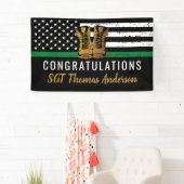 Thin Green Line Custom Army Militaire pensionering Spandoek (Insitu)