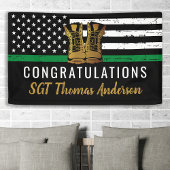 Thin Green Line Custom Army Militaire pensionering Spandoek