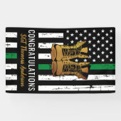 Thin Green Line Custom Army Retirement Spandoek (Horizontaal)