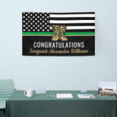 Thin Green Line Flag Army Militaire pensionering Spandoek (Beurs)