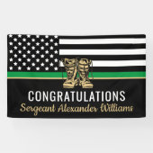 Thin Green Line Flag Army Militaire pensionering Spandoek (Horizontaal)