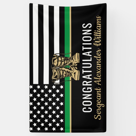 Thin Green Line Flag Army Militaire pensionering Spandoek (Verticaal)