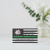 Thin Green Line Flag Custom Border Patrol Agent Visitekaartje (Staand voorkant)