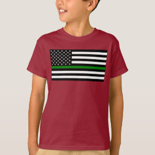 Thin Green Line Militaire en Veteranen Amerikaanse T-shirt