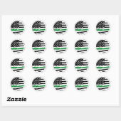 Thin Green Line Militaire Gefeliciteerd Ronde Sticker (Vel)