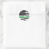 Thin Green Line Militaire Gefeliciteerd Ronde Sticker (Tas)