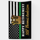 Thin Green Line Personalized Militaire Pensionerin Spandoek (Verticaal)