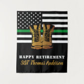 Thin Green Line Personalized Militaire Pensionerin Wandkleed (Voorkant)