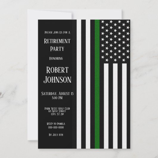 Thin Green Line Retirement Kaart (Voorkant)