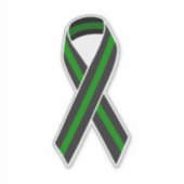 Thin Green Line Ribbon Sticker (Voorkant)
