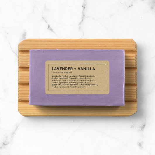 Thin Grey Border Kraft Ingredients Productlabel Etiket